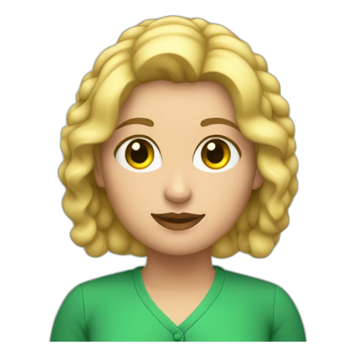 Mujer gordita pelo rubio ojos grandes verdes sticker