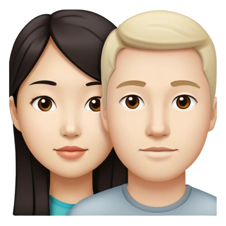 Asian girl and white guy dating  sticker