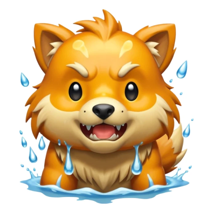 Scary Watery Silly Lairon-Growlithe-beast sticker