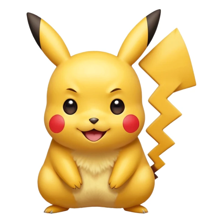 Pikachu inspired by Pokemon, cute and expressive, yellow with red cheeks, simple and bold design, happy face sticker