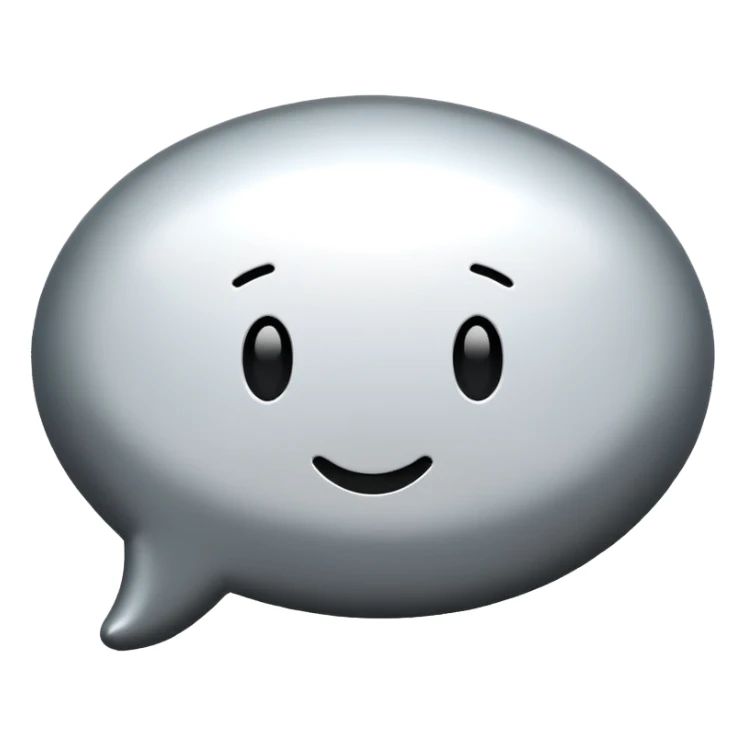  chat burbulas juodai baltas su mettalic efektu be veiduko sticker