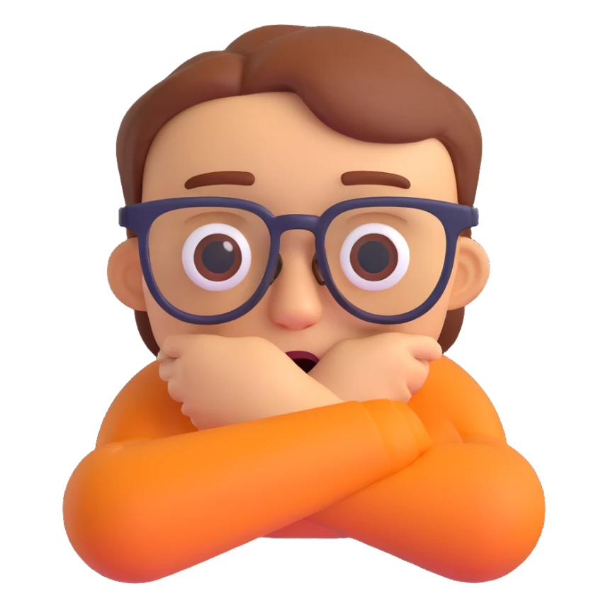 sad nerd emoji with expressive face and glasses sticker