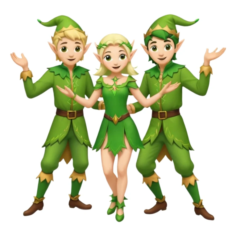 group of male and female dancing elves sticker