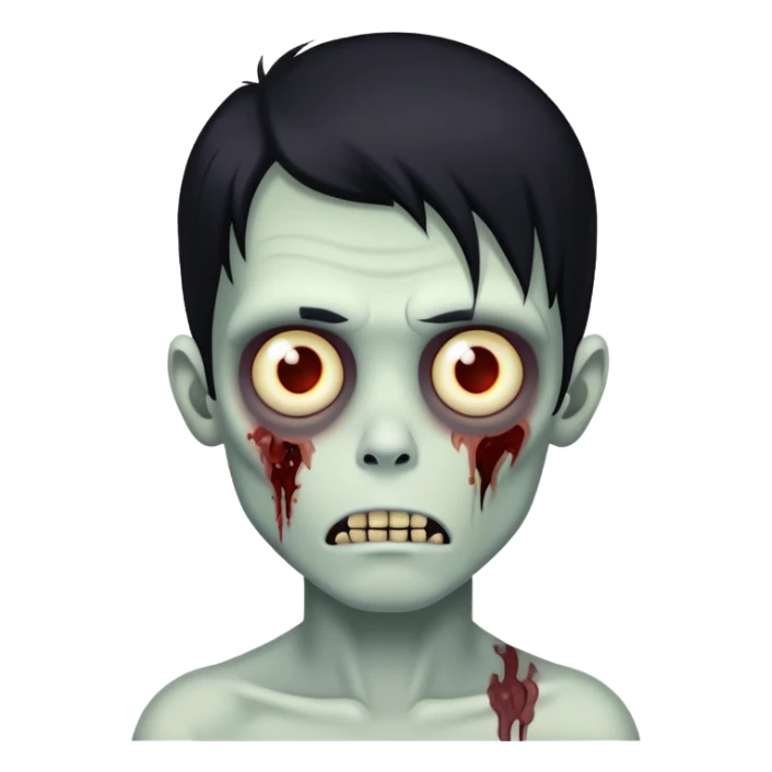 zombie boy with long and black hair sticker