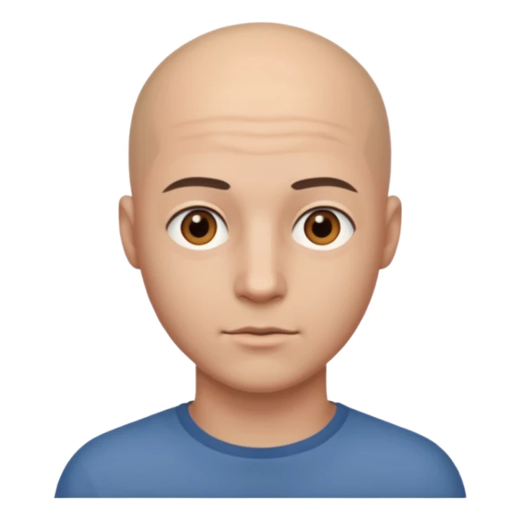 homme chauve jeune sans barbe yeux marrons sticker