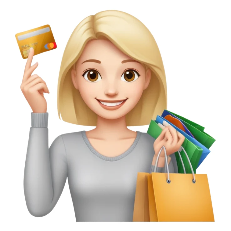 Faccina con fratta di credito e sacchetti  sticker