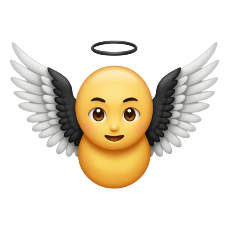 Créé un emojis d'un ange  avec des ailes de demon noir sticker