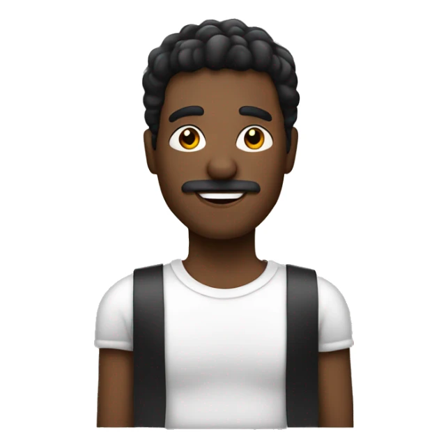 man with a black movie clap board sticker