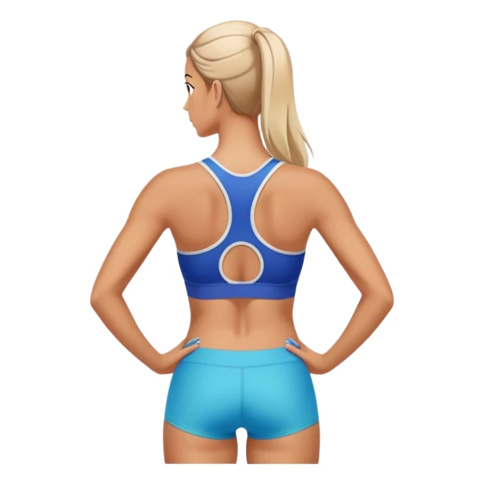  full upper body female back with sports bra sticker