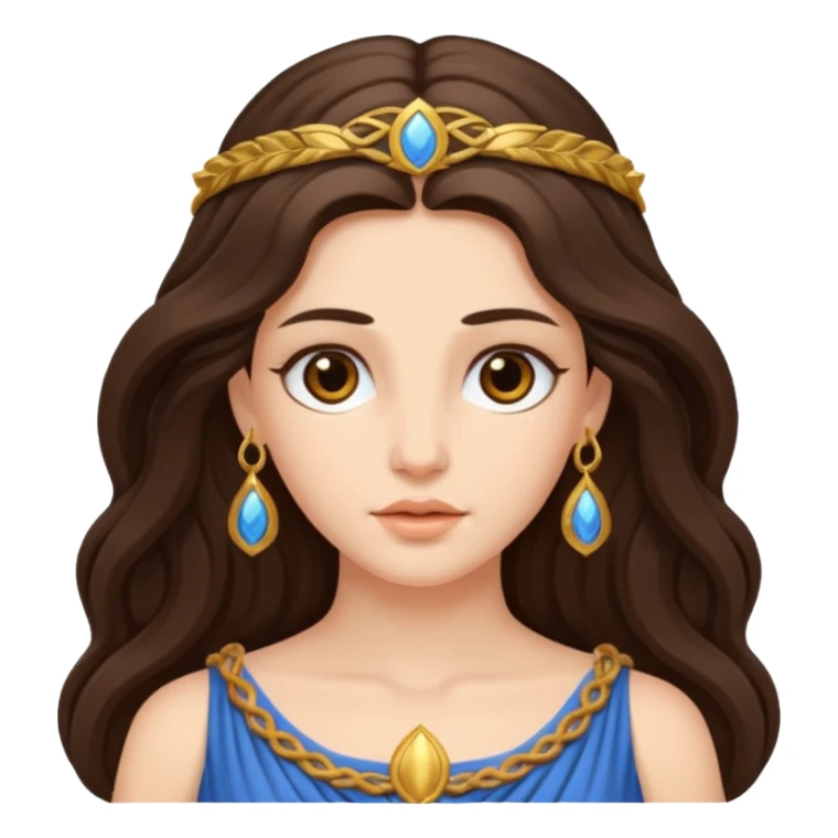 greek goddess long brunette hair sticker