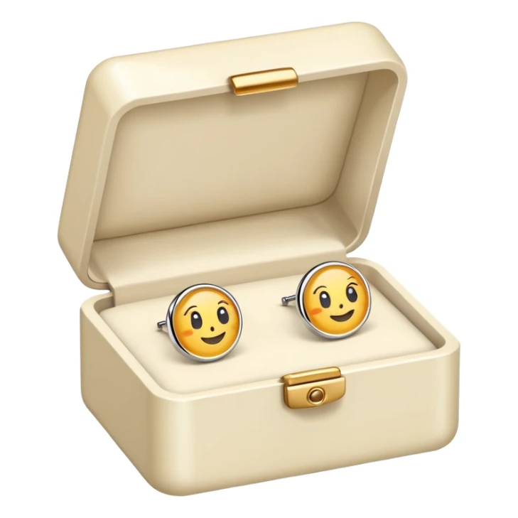 Earrings (in box, front view) – Ivory, no need to add face or emoji sticker
