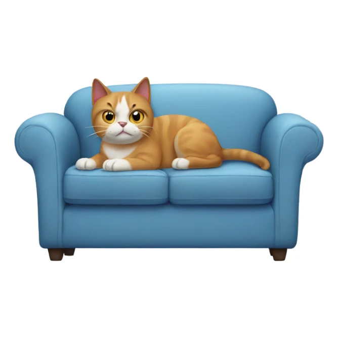 Cat looking at dog annoyed sitting on the couch sticker