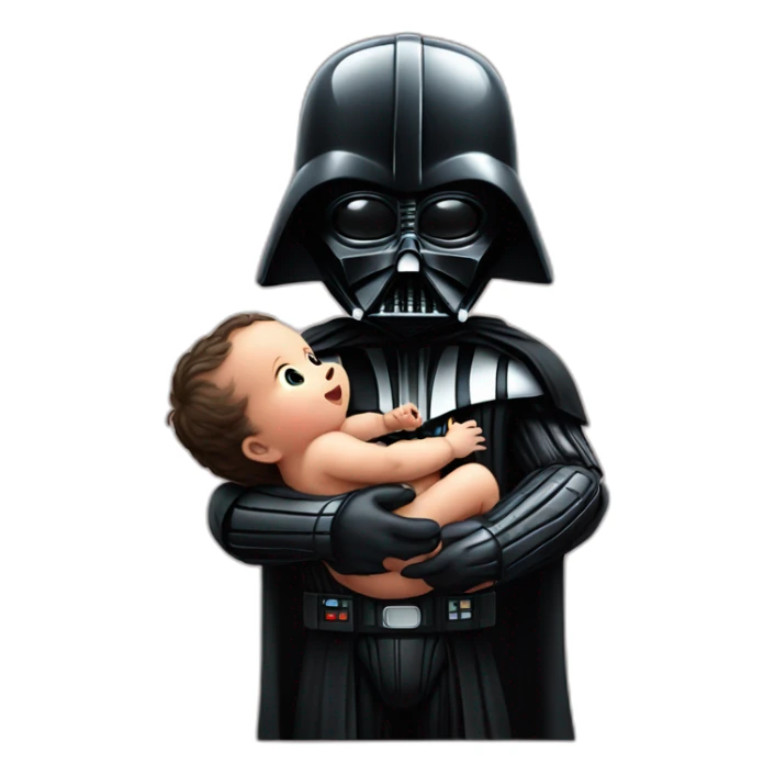 Darth Vader with a baby in his hands sticker