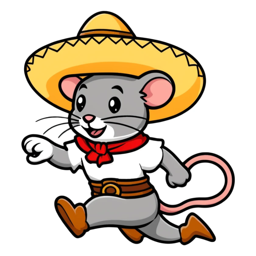 Speedy Gonzales cartoon mouse with sombrero running sticker