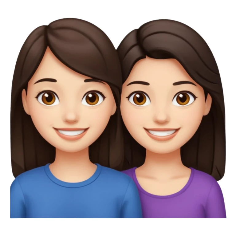Best friend girls dark brown hair sticker