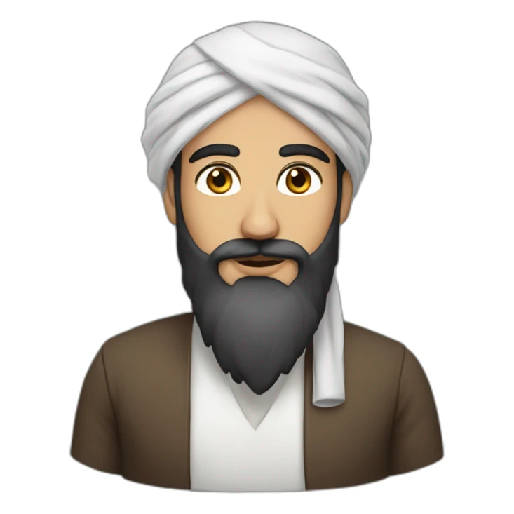 Arab turban dark brown beard white male sticker