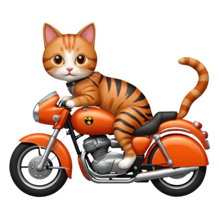 Cat on red and black motorcycle sticker