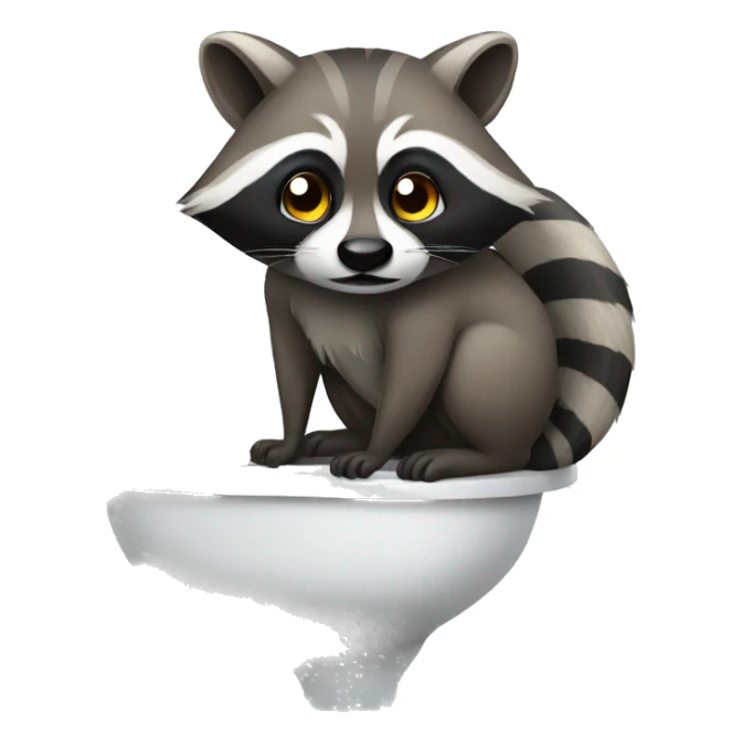 Raccoon taking a poop sticker