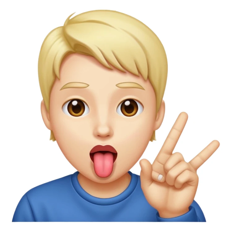 sticking tongue out and flipping off sticker