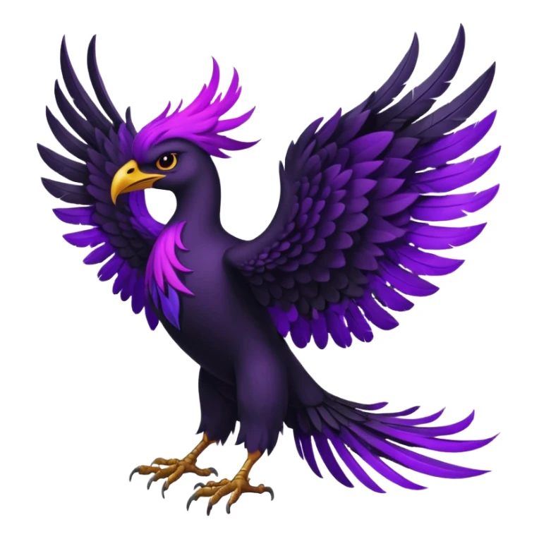 Giant Black Pheonix with Purple Fire sticker