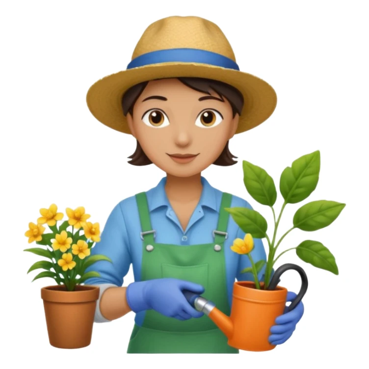 jardinier qui arrose des plantes sticker