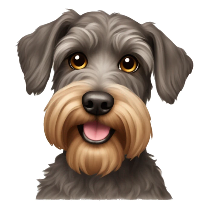 brown schnauzer poodle mix dog portrait sticker