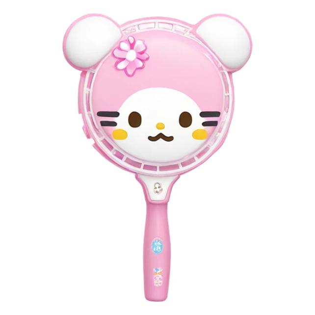 pink white light melody sanrio cute Handheld fan sticker