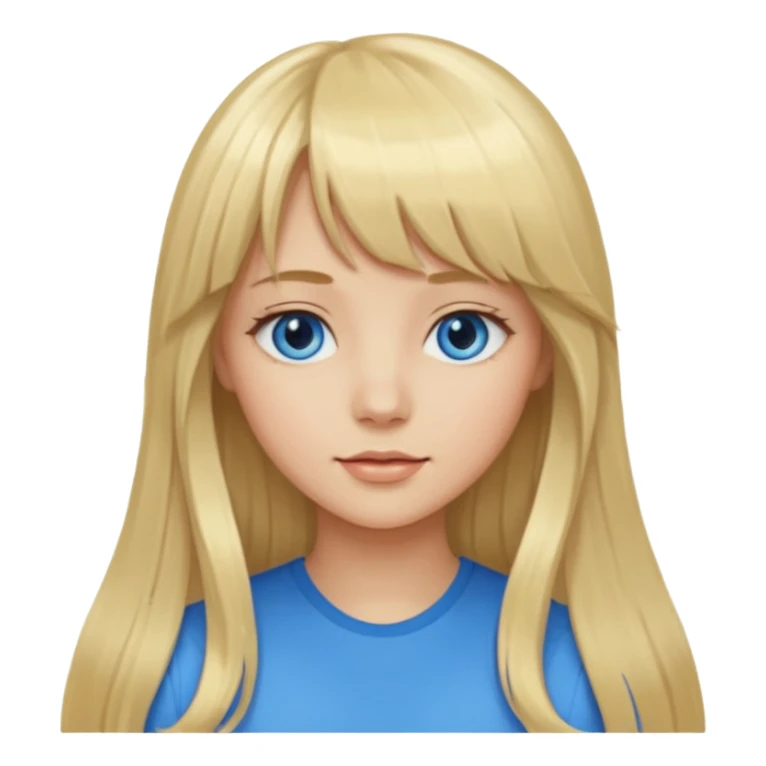 Girl long flowing blonde hair With BANGS sticker