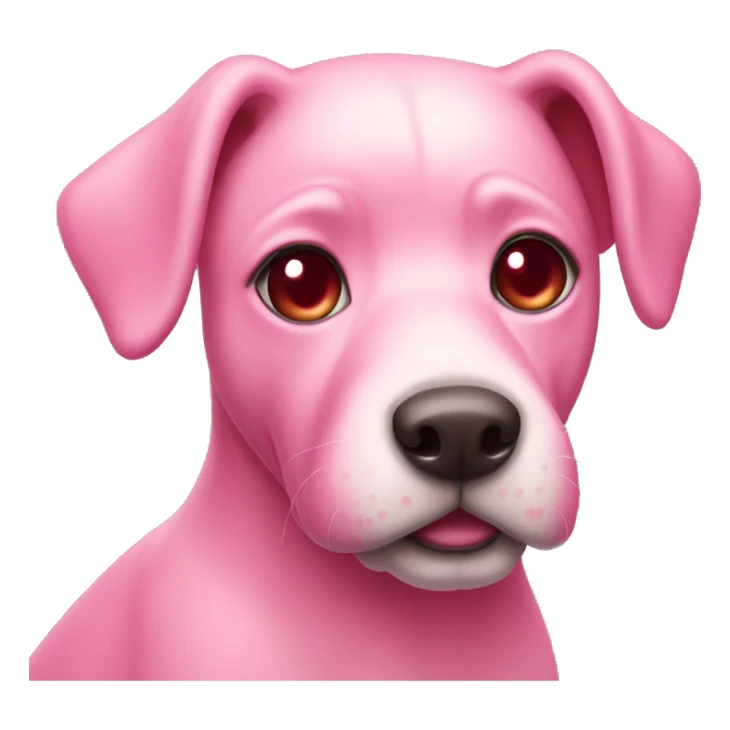 pink dog with heart eyes sticker