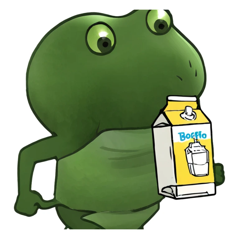 fat person running giggling chugging milk sticker