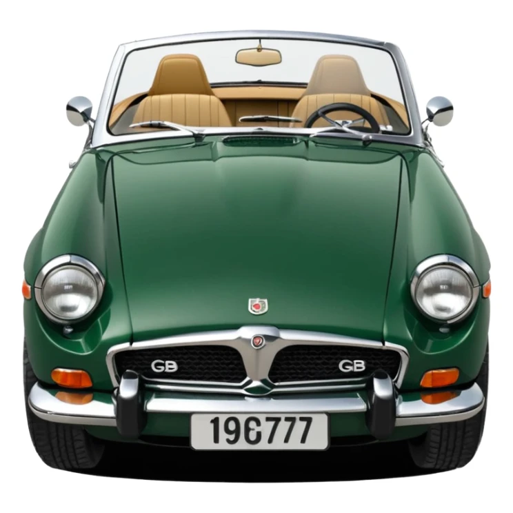 1977 Mgb roadster British racing green chrome bumper buiscit interior sticker