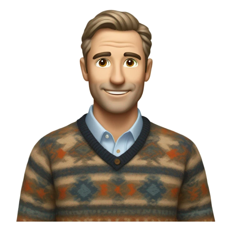formal portrait of a man wearing a Pendleton westerly sweater sticker
