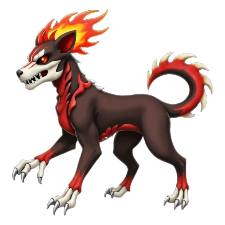 Skeletal-Skull-faced-Obstagoon-Houndoom-Salandit-fusion (full body) sticker