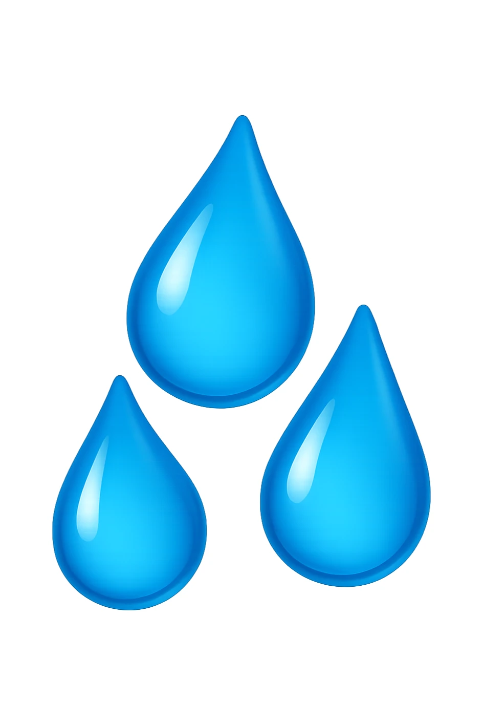 emoji 3d stile iphone che rappresenta 3 GOCCE DI ACQUA 3d sticker