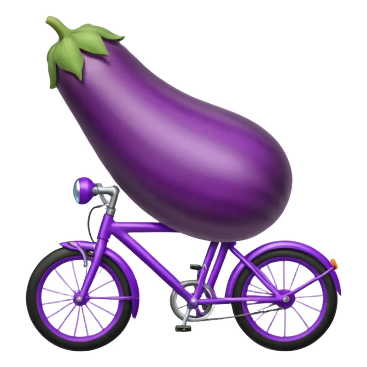Egg plant riding a bike sticker