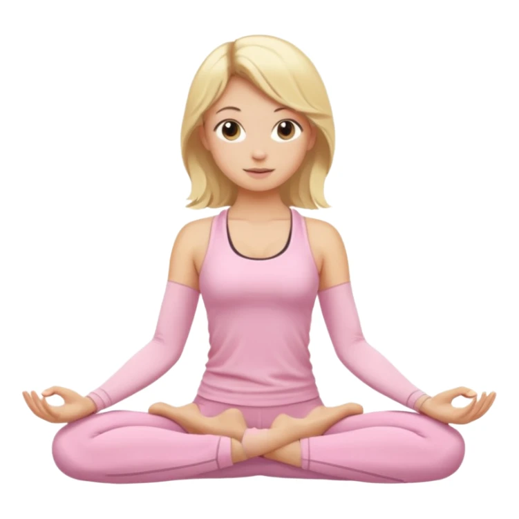 Yoga Blonde Girl With Light Pink Clothes n sticker