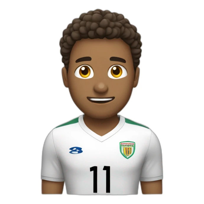 Portero de fútbol sala haciendo parada pelo marrón rizado sticker