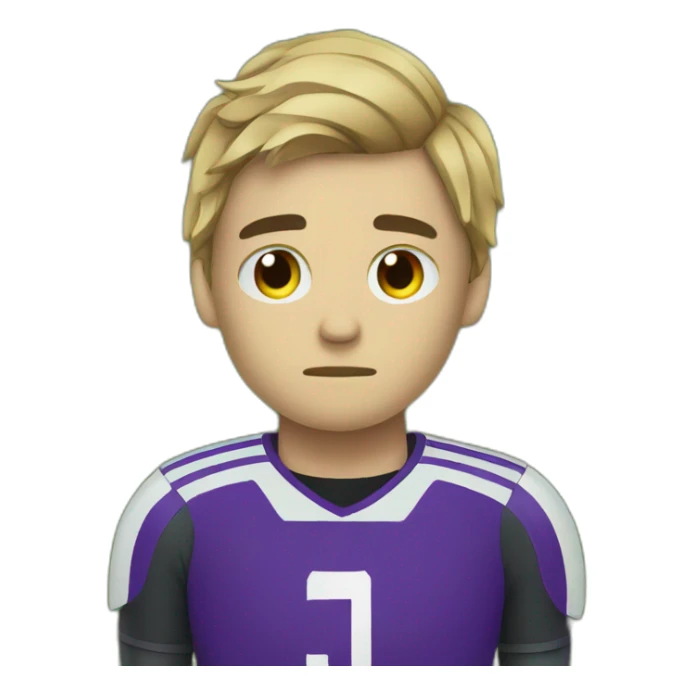 Sad emo football goalkeeper sticker
