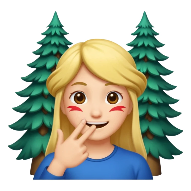 mystic forest character finger under chin teasing smile sticker