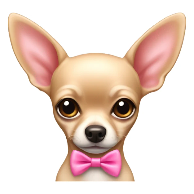 A beige chihuahua with a pink cute bow sticker