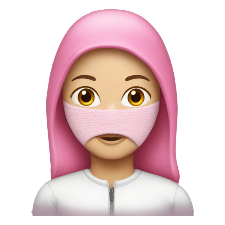 A White girl wearing a Pink ski mask  sticker