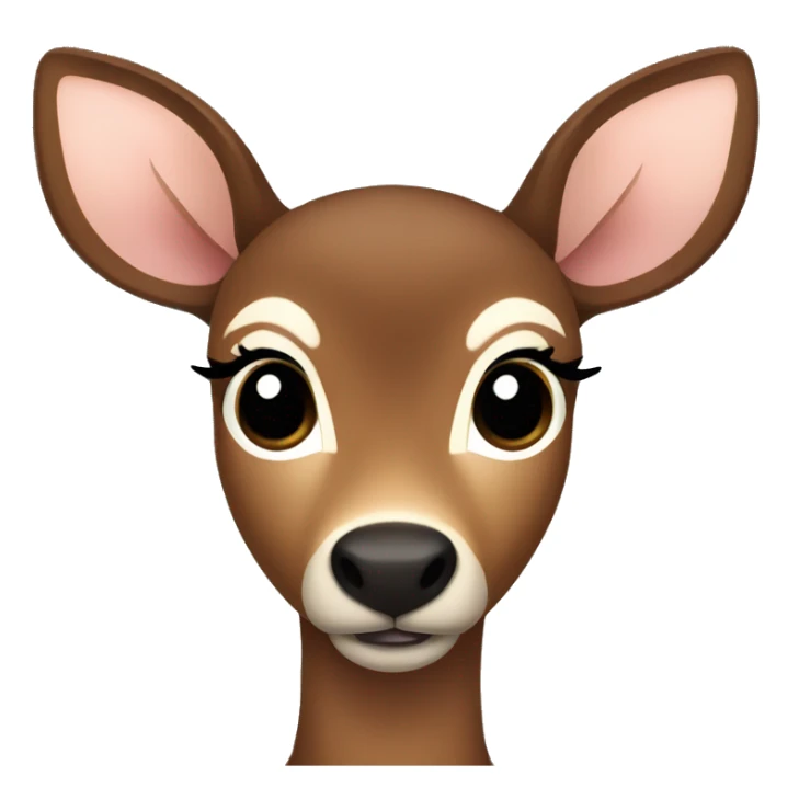 dark brown fawn deer with black eyes and lashes sticker