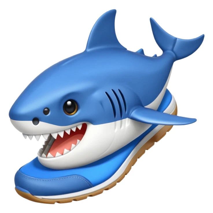 Tiburon con zapatillas azules sticker