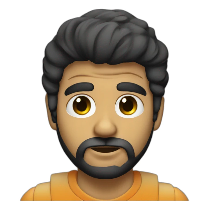 Dj moreno con degradado ojos oscuros y barba corta marcada sticker