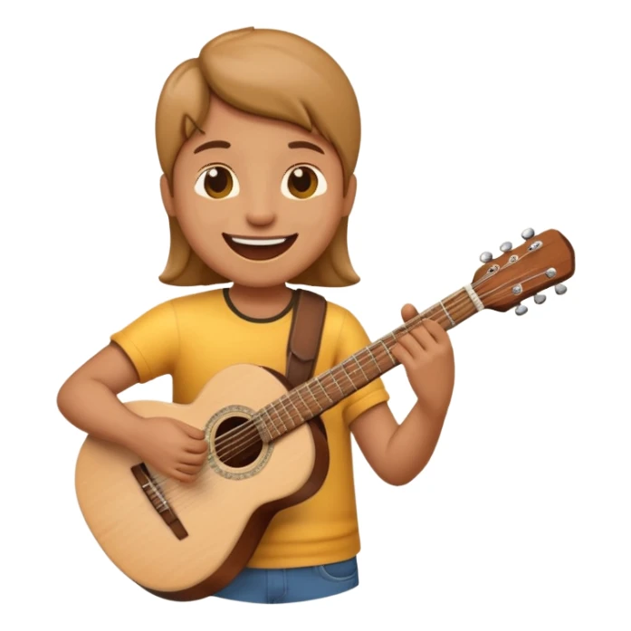 Emoji character playing the guitar sticker