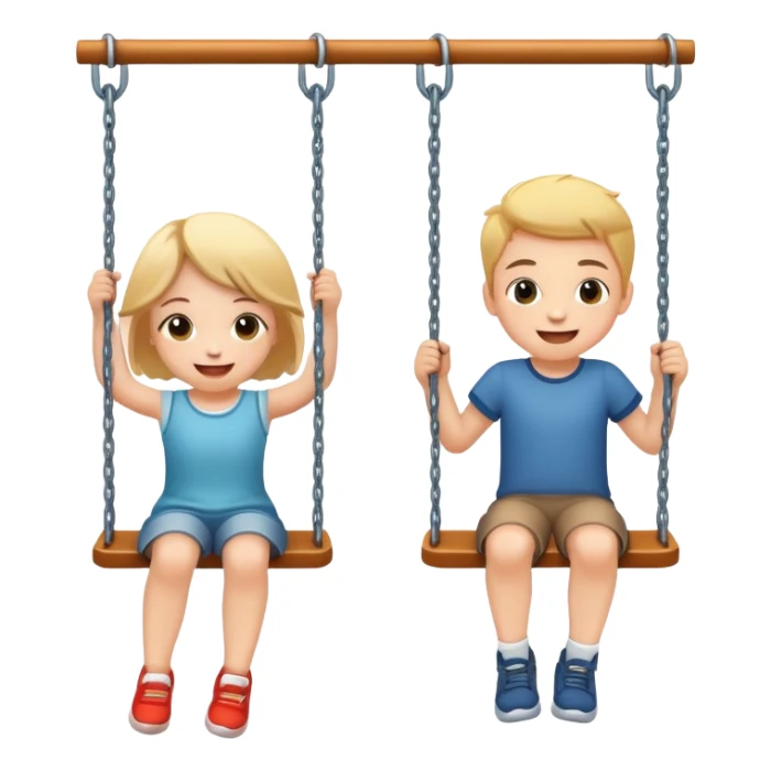 two children on swings, happy and energetic sticker