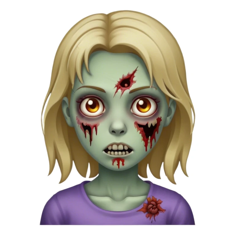 girl zombie with dark blonde hair sticker