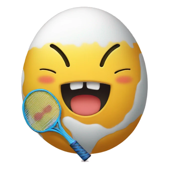 the meow blob emoji with a table tennis racket on its head sticker