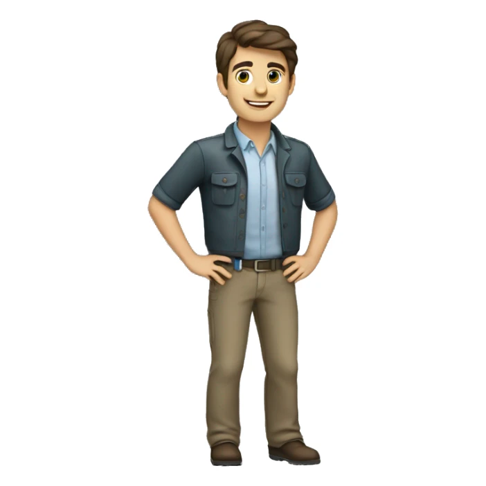 Brunette young male geophysicist standing sticker
