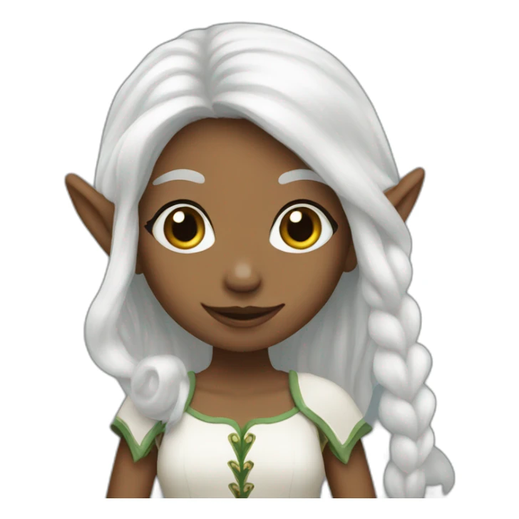 Girl elf with white hair sticker